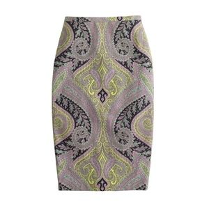 J. Crew Paisley Pencil Skirt